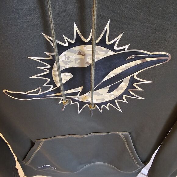 Nike NFL Miami Dolphins Salute to Service Hoodie M Sideline Onfield Therma-Fit - Picture 2 of 8